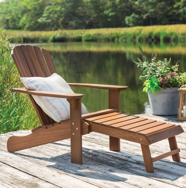 Solid Wood Adirondack Chair with Ottoman & Reviews Joss & Main